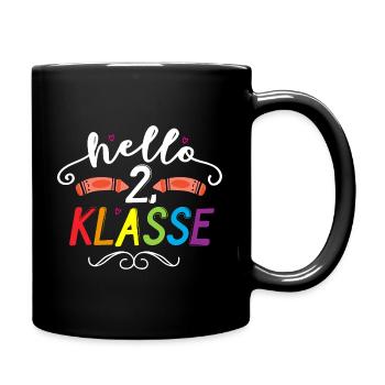 Hallo 2. Klasse Schulbeginn Schule Zweite Klasse - Tasse einfarbig - Schwarz - Rechts