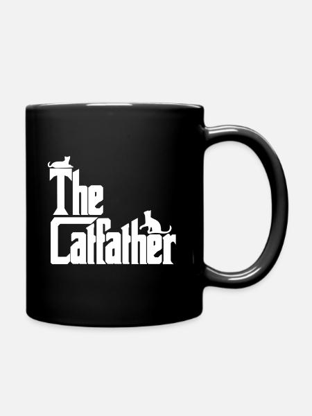 The Catfather Katze Katzenpapa lustig Geschenk - Tasse einfarbig - Schwarz