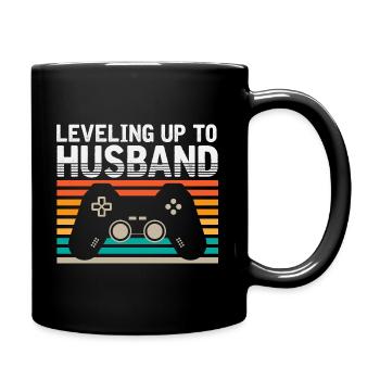 Engagement Video Gamer Groom Gaming Husband - Full Colour Mug - black - Right