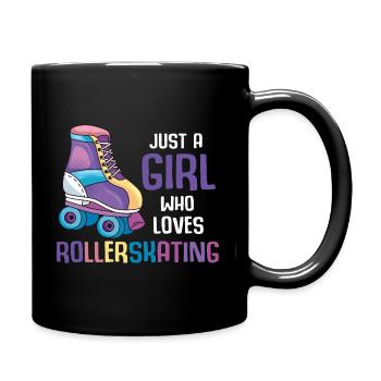 Rollerblading girl skater inline skating - Full Colour Mug - black - Right