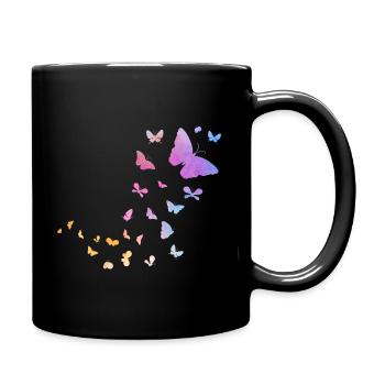 Aquarelle papillon mignon insectes nature - Mug uni - noir - Droite