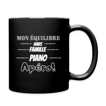 Citation Humour Cadeau Piano - Mug uni - noir - Droite
