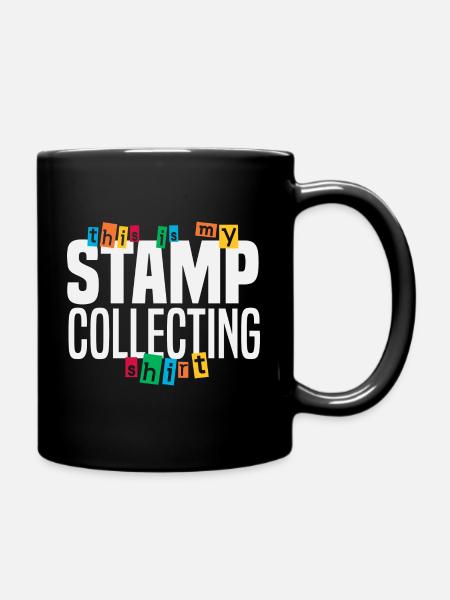Briefmarken sammeln Briefmarkensammlung - Tasse einfarbig - Schwarz