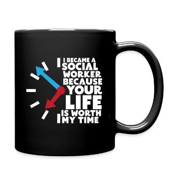 Social worker Social work Social work - Full Colour Mug - black - Right