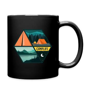 Camping Camper Outdoor Tent - Tasse einfarbig - Schwarz - Rechts