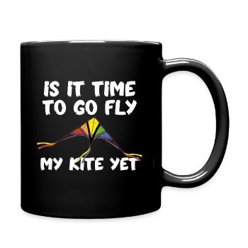 Fliegen Sie einen Drachen im Freien Hobby für Erwachsene und Kinder - Tasse einfarbig - Schwarz - Rechts