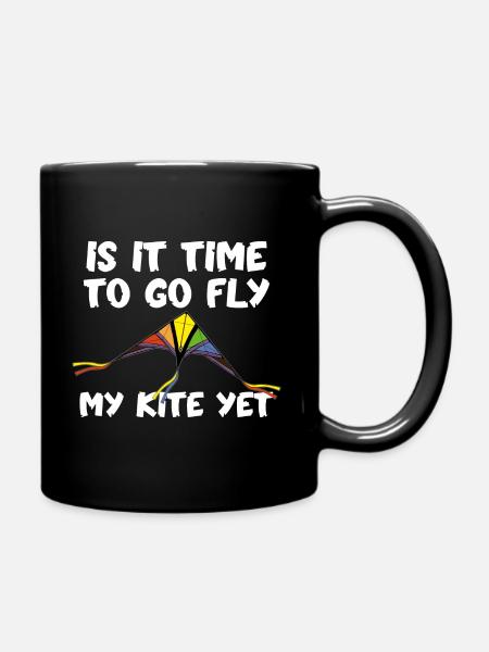 Fliegen Sie einen Drachen im Freien Hobby für Erwachsene und Kinder - Tasse einfarbig - Schwarz