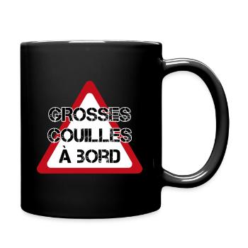 grosse couilles cadeau beauf sticker voiture - Mug uni - noir - Droite