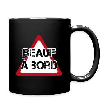 sticker pour voiture beauf à bord danger - Mug uni - noir - Droite