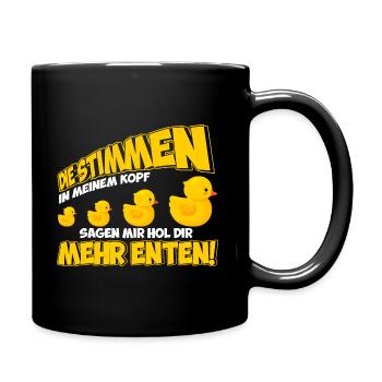 Badeenten Enten Entenliebhaber Geschenk - Tasse einfarbig - Schwarz - Rechts