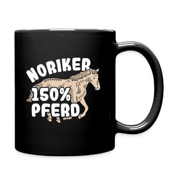 150% Pferd Reiter Reitsport Noriker - Tasse einfarbig - Schwarz - Rechts