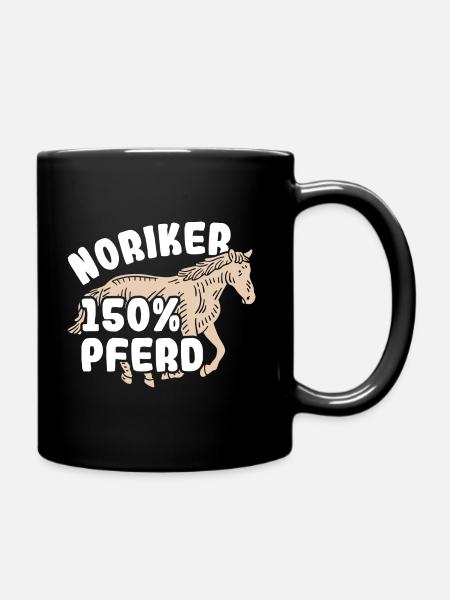 150% Pferd Reiter Reitsport Noriker - Tasse einfarbig - Schwarz