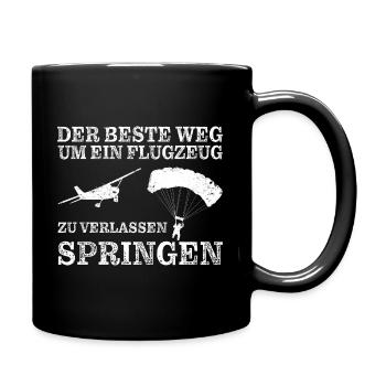 Fallschirmspringen Skydive Flugzeug verlassen - Tasse einfarbig - Schwarz - Rechts