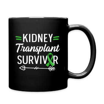 Kidney Transplant Survivor Design for your Kidney - Full Colour Mug - black - Right