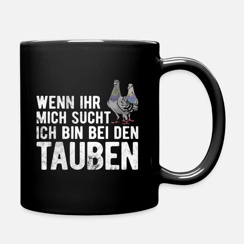 Taube Tauben Vogel - Tasse einfarbig - Schwarz