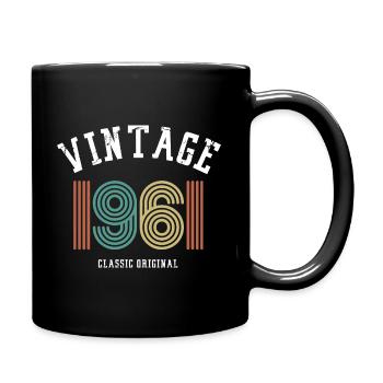 Retro Vintage 1961 Christmas Anniversary Gift - Full Colour Mug - black - Right