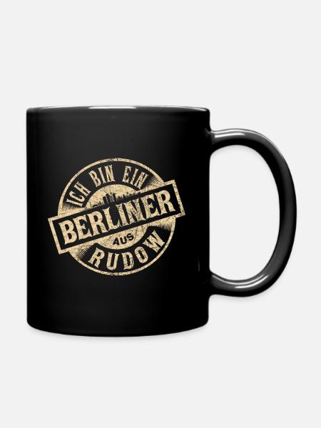 Ich bin ein Berliner aus Berlin Rudow - Tasse einfarbig - Schwarz