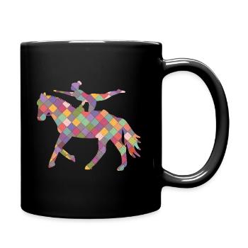 Vaulting Silhouette Girl Rider Cadeau - Mug uni - noir - Droite