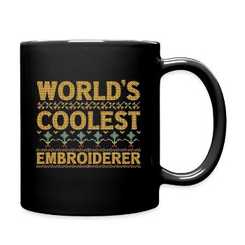 Broderie Point de croix Broderie Cadeau - Mug uni - noir - Droite