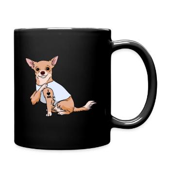 J’aime papa Tatouage Chihuahua Chien Fête des pères - Mug uni - noir - Droite