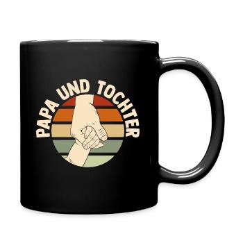 Papa und Tochter - Tasse einfarbig - Schwarz - Rechts