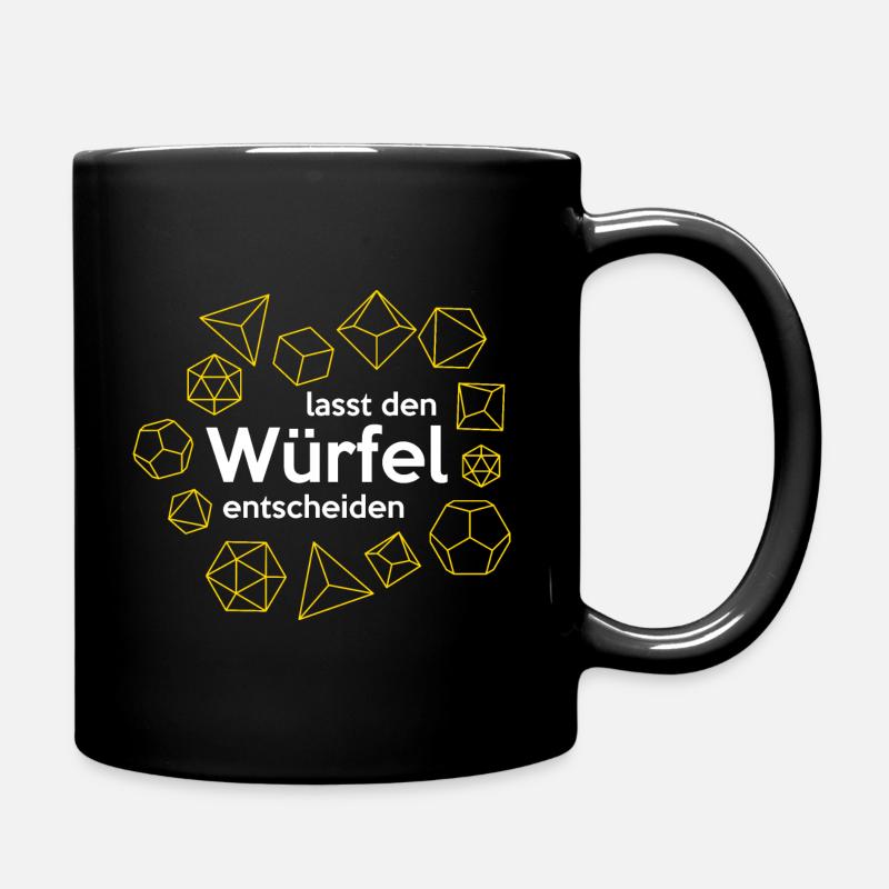 lasst den Würfel entscheiden - Tasse einfarbig - Schwarz