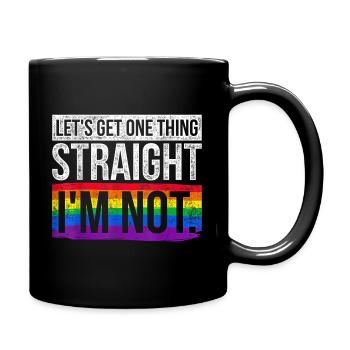 Straight Love Parade Pride Liebe Regenbogen CSD - Tasse einfarbig - Schwarz - Rechts