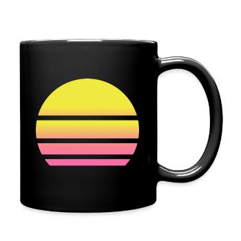 Sunset Sunrise Retro Pattern Vintage - Full Colour Mug - black - Right