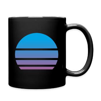 Retro Muster Vintage - Tasse einfarbig - Schwarz - Rechts