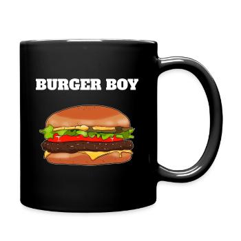 Burger Boy Fast Food - Tasse einfarbig - Schwarz - Rechts