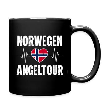 Norwegen Angeltour Angeln Angler - Tasse einfarbig - Schwarz - Rechts