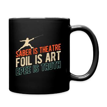 Fechten - Tasse einfarbig - Schwarz - Rechts