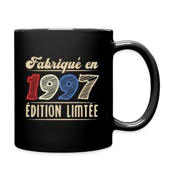 Fabriqué en 1997, Vintage cadeau d'anniversaire - Mug uni - noir - Droite
