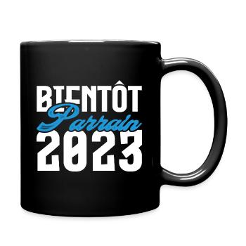 Cadeau Annonce grossesse bientôt Parrain 2023. - Mug uni - noir - Droite