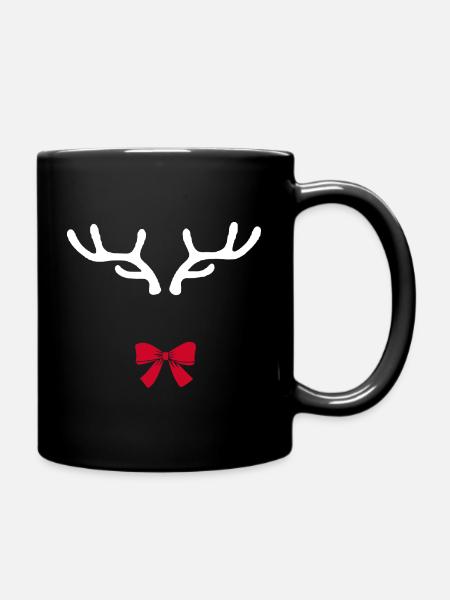 Bois de cerf Joyeux Noël - Mug uni - noir