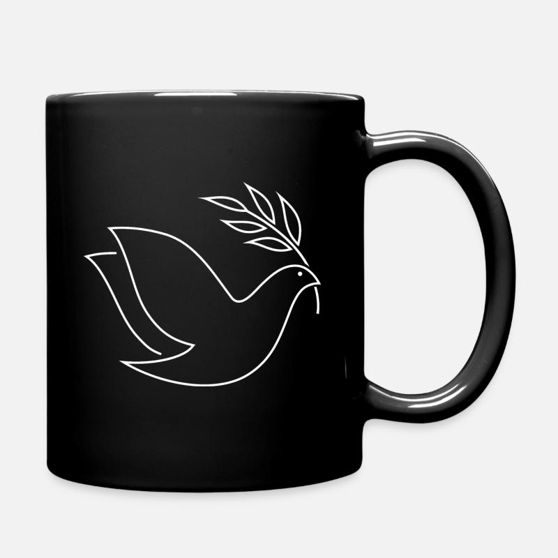 Friedenstaube - Tasse einfarbig - Schwarz