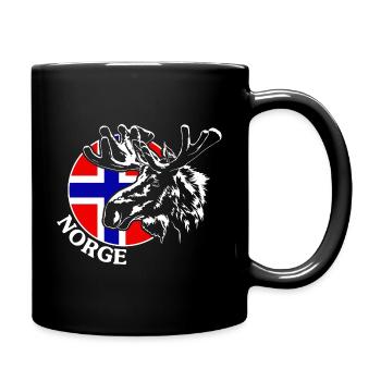 NORGE Elch Norwegen Tier Wildnis Wilsigns - Tasse einfarbig - Schwarz - Rechts