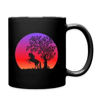A heart for horses Rider Rider Love of horses - Full Colour Mug - black - Right