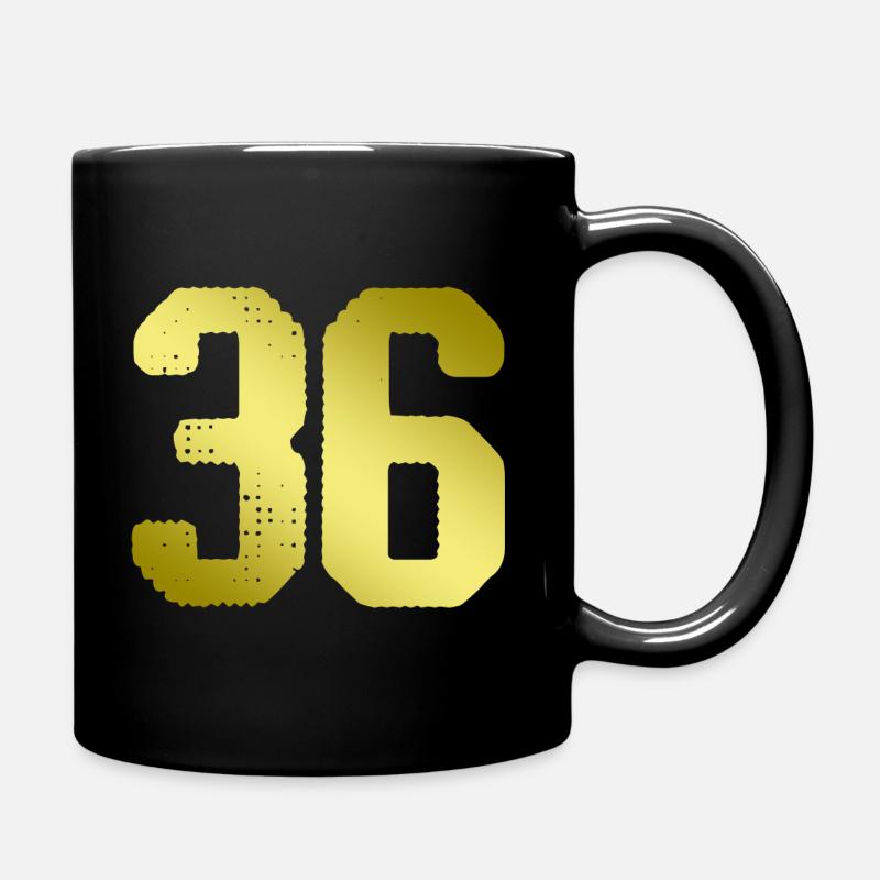 36 Zahl Trikot - Tasse einfarbig - Schwarz