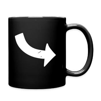 Pfeil Zeichnung Skizze weiß - Tasse einfarbig - Schwarz - Rechts