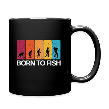 Born to Fish - Angler Evolution - Full Colour Mug - black - Right