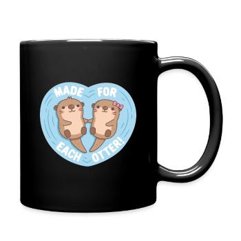 Cute Otters Made For Each Otter Valentines Day - Full Colour Mug - black - Right