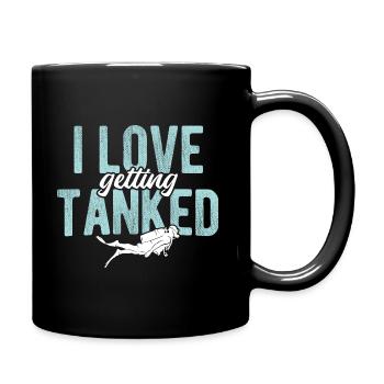 Apnoetaucher Freitaucher Taucher - Tasse einfarbig - Schwarz - Rechts