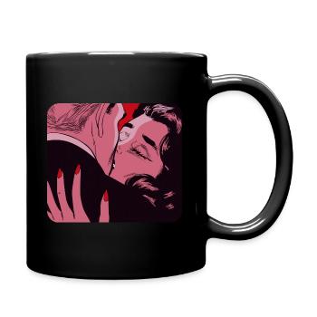 A pink kiss - Full Colour Mug - black - Right