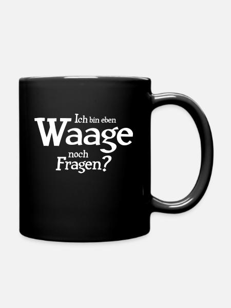 Sternzeichen Waage - Tasse einfarbig - Schwarz