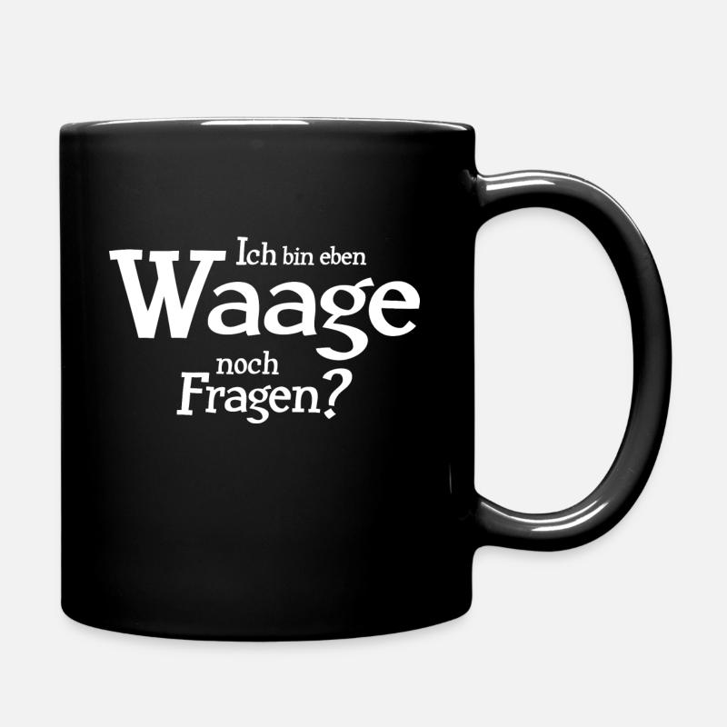 Sternzeichen Waage - Tasse einfarbig - Schwarz