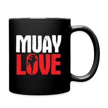 Thaiboxen Muay Thai - Tasse einfarbig - Schwarz - Rechts