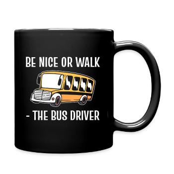 Schulbusfahrer Busbetreiber - Tasse einfarbig - Schwarz - Rechts