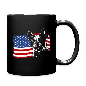 Bouledogue Français Amérique Flag Chiens Wilsigns - Mug uni - noir - Droite