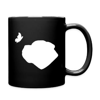 Bullmastiff mit Schmetterling - Tasse einfarbig - Schwarz - Rechts